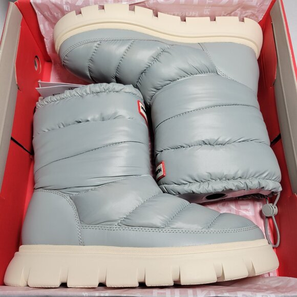 Hunter Maribel Lug Sole Insulated Waterproof Snow Booties in Taupe - Picture 5 of 7